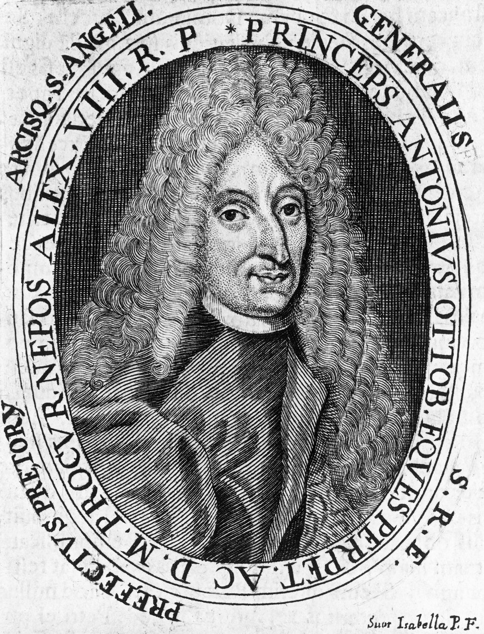 प्रिंस एंटोनियो ओटोबोनी (1646-1710) का पोर्ट्रेट, पोप सेना के जनरल, उत्कीर्णन द्वारा सेवेरिनी सेवेरिनी