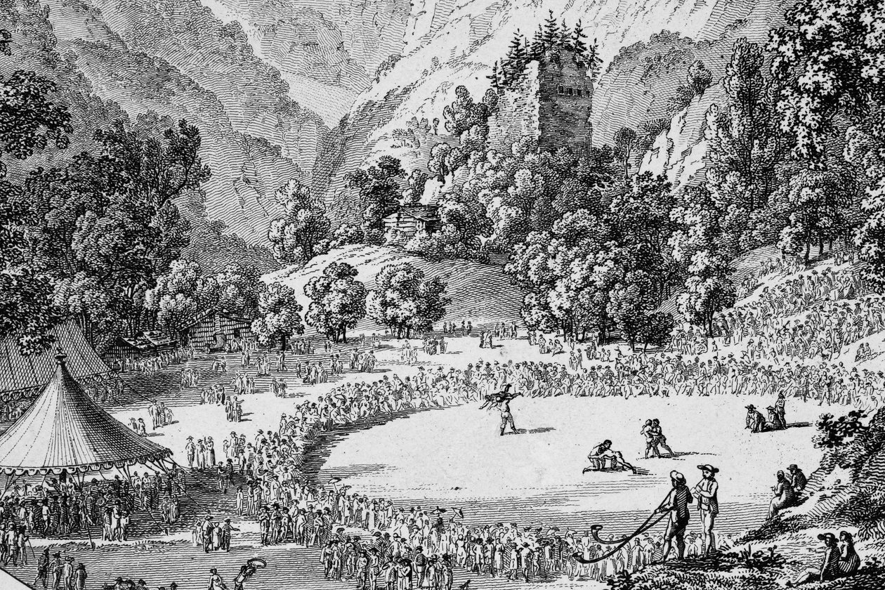 स्विट्ज़रलैंड Unspunnenfest 1805 (b/w फोटो) द्वारा फ्रेडरिक (एटीआर) बरनार्ड