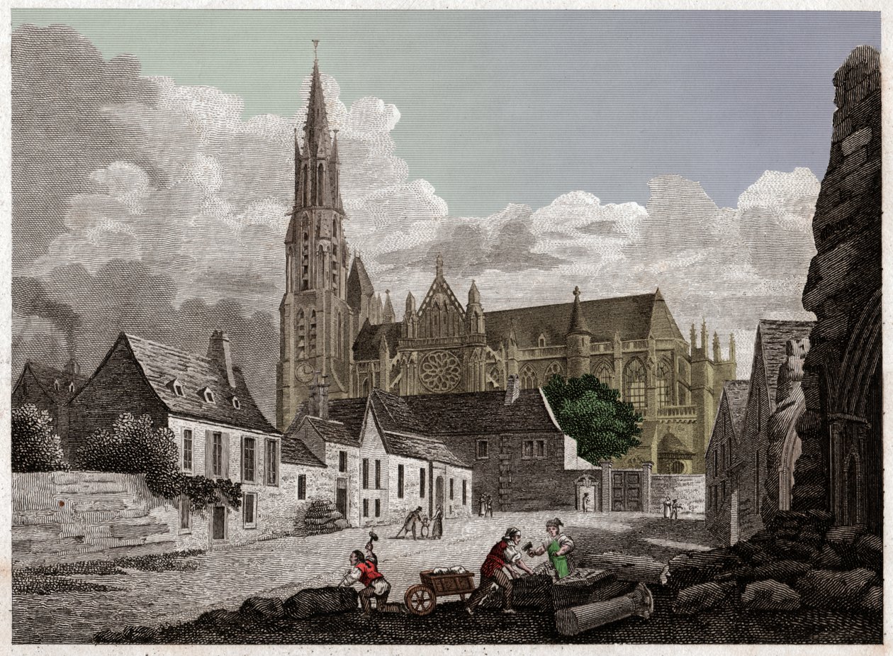 सेनलिस का गिरजाघर। लगभग 1840 (उत्कीर्णन) द्वारा . .