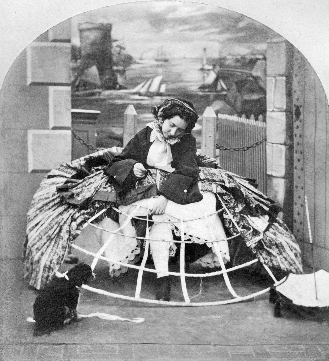 यूनाइटेड किंगडम: स्टीरियोस्कोप एंटाइटेल क्रिनोलिन लाभ, c1860 द्वारा फर्डिनेंड जॉर्ज वाल्डमुलर