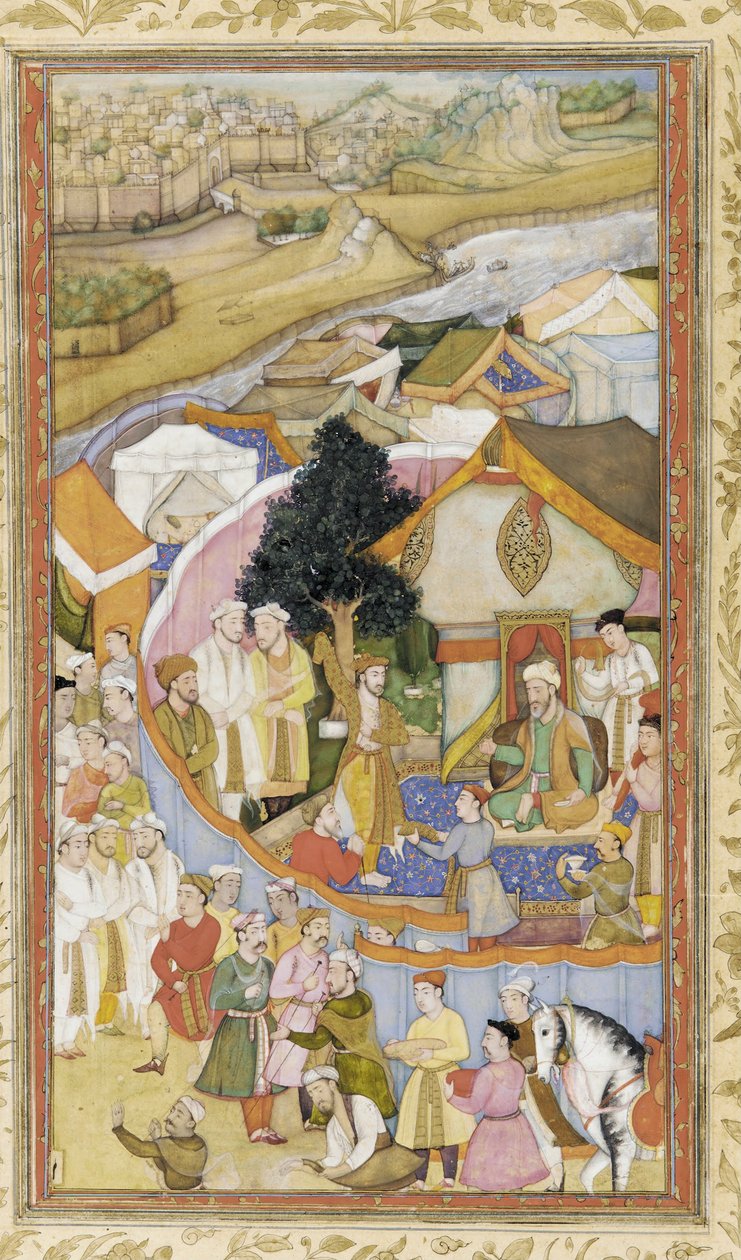 एक डिक्शनरी (एक अज्ञात) से चित्रण - Da&39;ud मुनीम खान से सम्मान की लूट प्राप्त करता है द्वारा हीरानंद