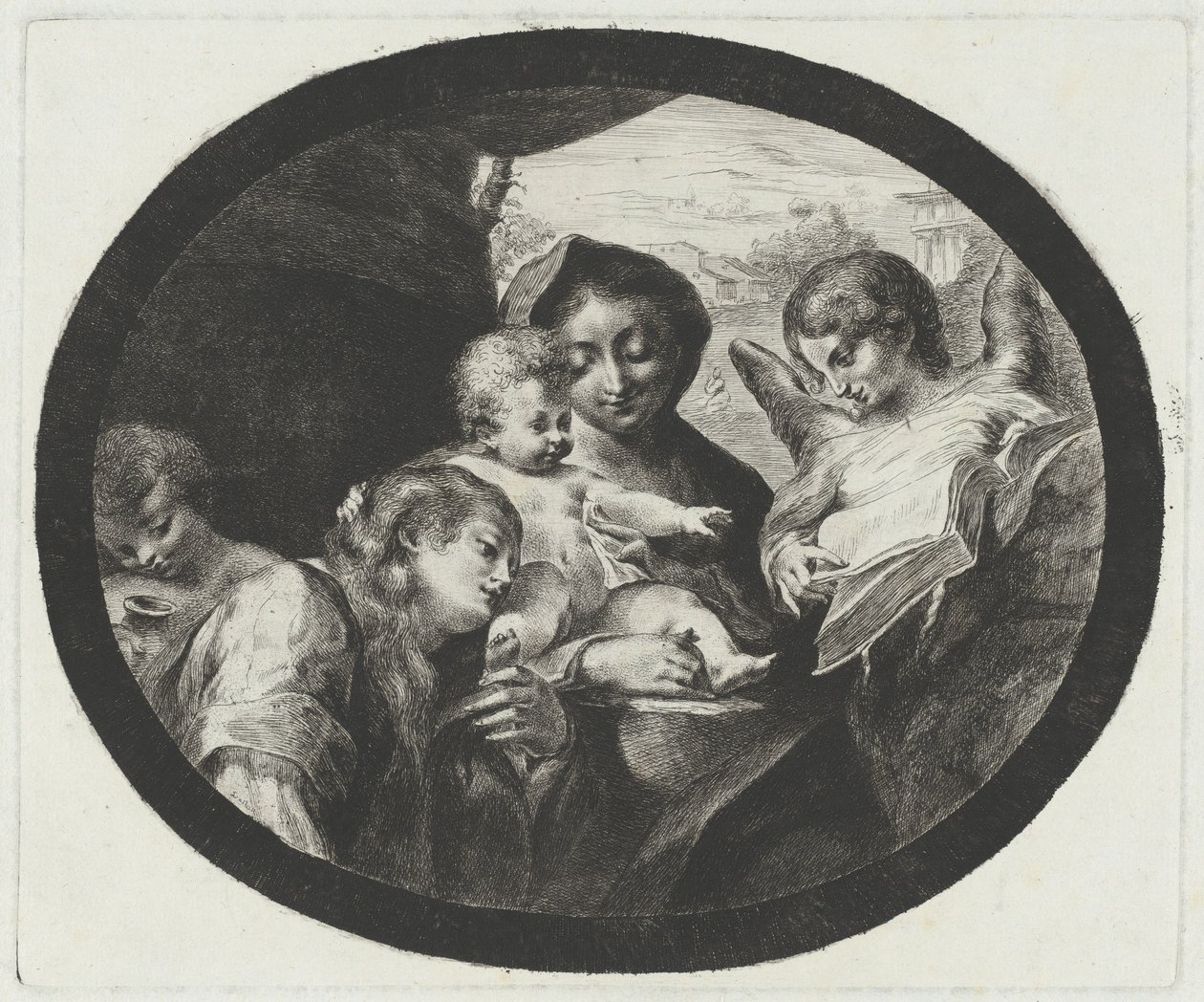 एन्जिल्स के साथ वर्जिन और बाल द्वारा Correggio Vivant Denon के बाद