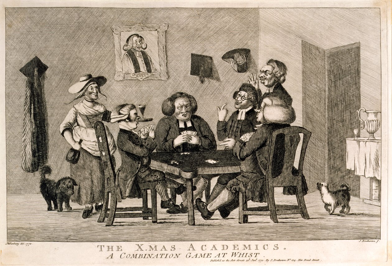 X.mas एकेडमिक्स, एक संयोजन खेल Whist, 1773 में द्वारा हेनरी विलियम बनबरी के बाद