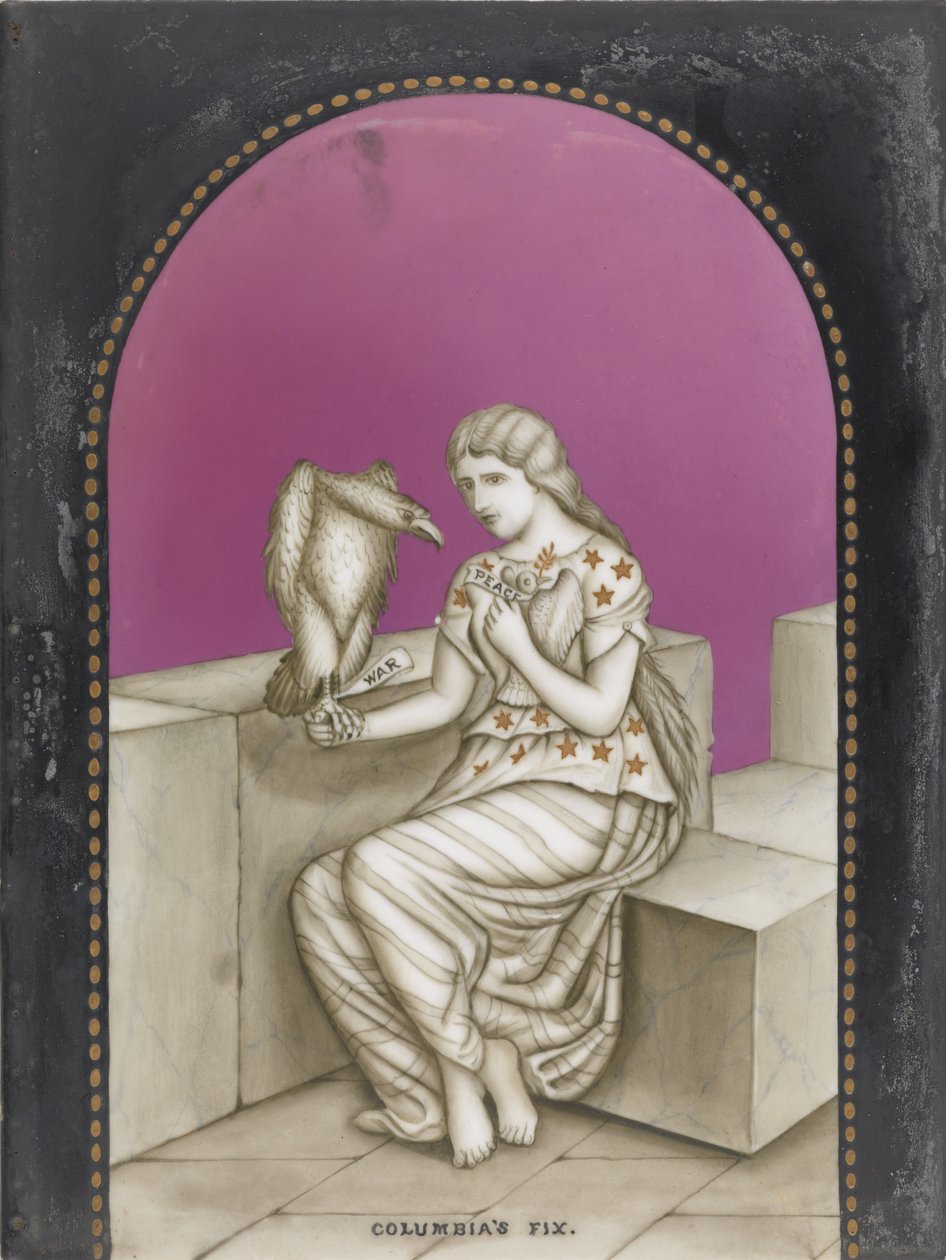 कोलम्बिया फिक्स, c.1861-65 (चीनी मिट्टी के बरतन पर कम-तामचीनी तामचीनी पेंटिंग) द्वारा जॉन टेनील के बाद