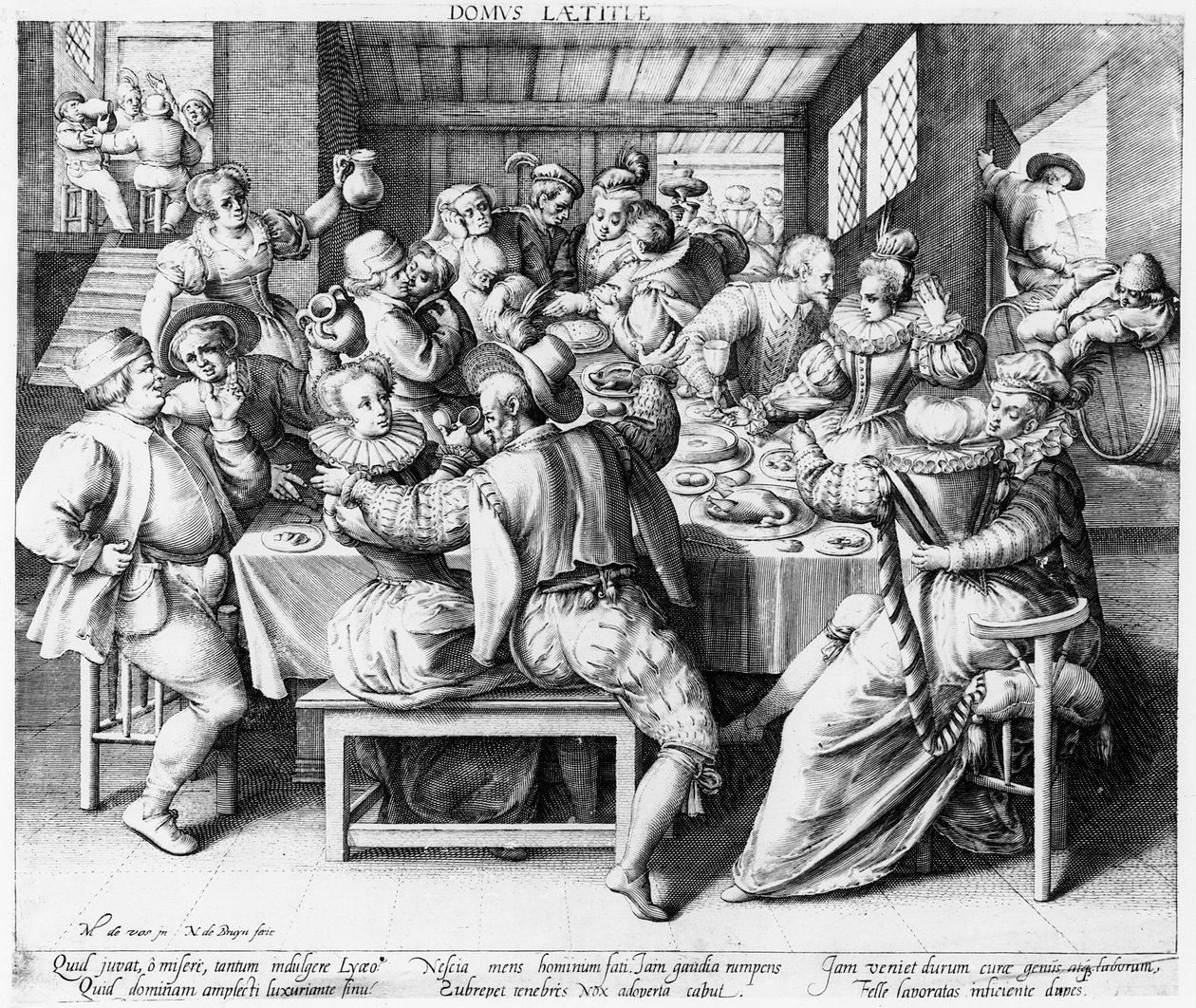दावत, c.1600 (निकोलास डी ब्रुइन द्वारा उत्कीर्णन) द्वारा Maarten de Vos के बाद