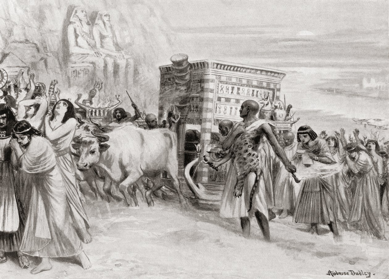 XIX राजवंश के दौरान एक अंतिम संस्कार जुलूस, प्राचीन मिस्र, हचिन्सन हिस्ट्री ऑफ़ द नेशंस से, पब .१११५ द्वारा रॉबर्ट डुडले के बाद