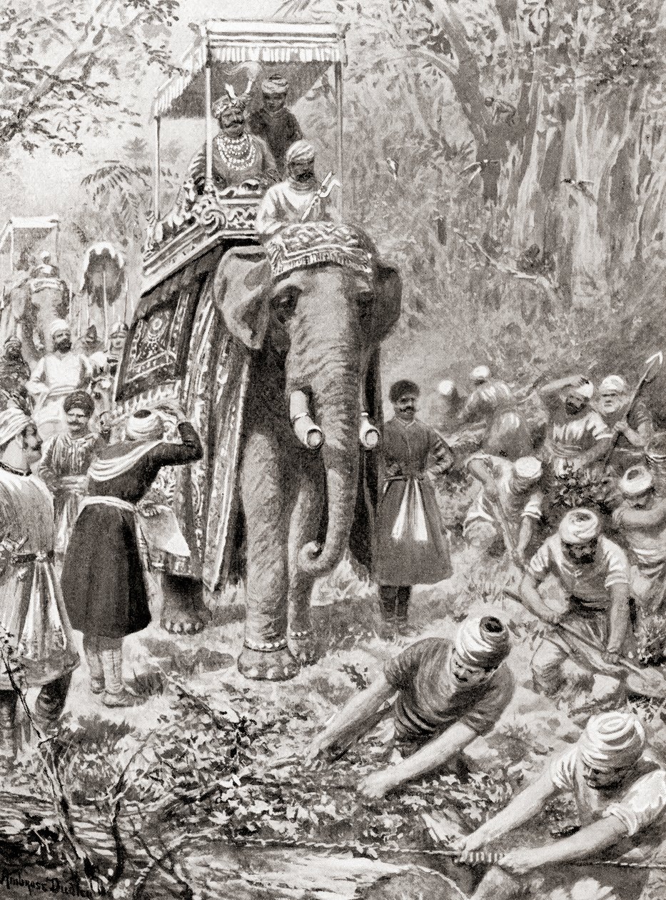 शेरशाह सूरीस ग्रेट नॉर्थ रोड, (अब द ग्रैंड ट्रंक रोड) का निरीक्षण, हचिन्सन हिस्ट्री ऑफ़ द नेशंस, पब .915 से द्वारा रॉबर्ट डुडले के बाद
