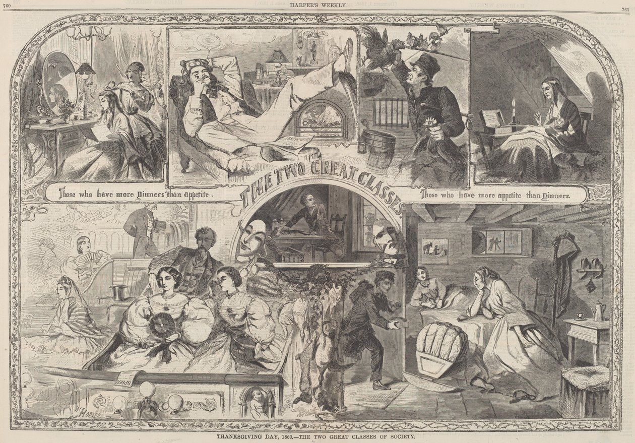 धन्यवाद दिवस, 1860 - समाज के दो महान वर्ग द्वारा विंसलो होमर