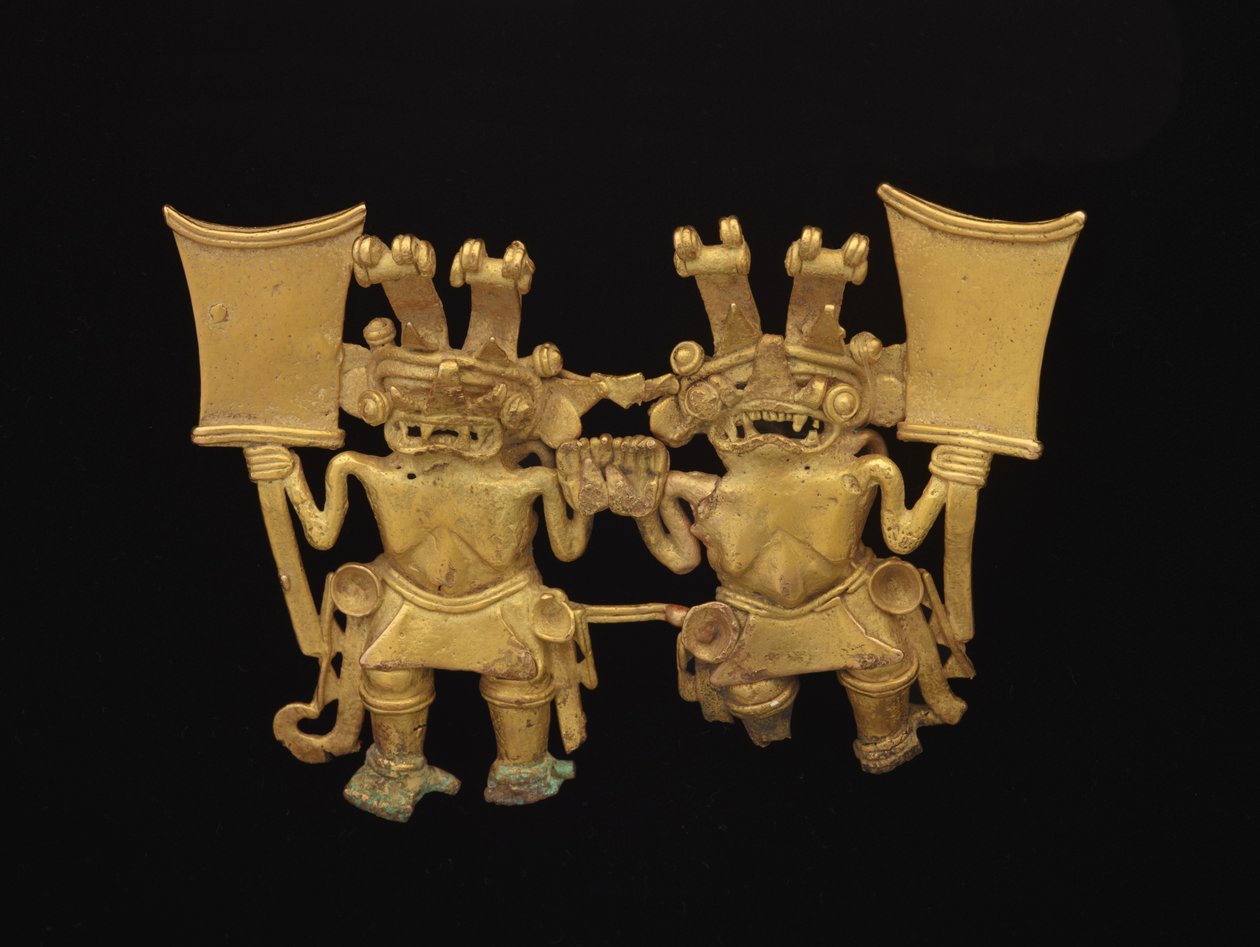 दो आंकड़ों के साथ लटकन, c.700-1520 (सोना-तांबा मिश्र धातु तुंबगा) द्वारा संस्कृति Dikis