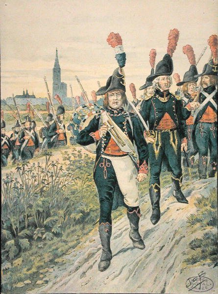 1793 में स्ट्रासबर्ग के पोंटोनियर्स (रंगीन उत्कीर्णन) द्वारा Onfray de Breville जाक जॉब के लिए छद्म नाम