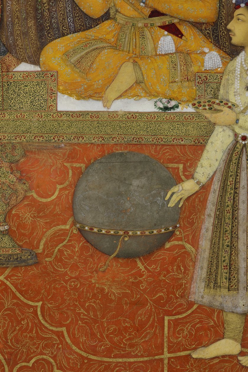 मोर सिंहासन पर सम्राट शाहजहाँ से विस्तार, 1640 (कागज पर अपारदर्शी wc और सोना) द्वारा अका रिज़ा आबिद का बेटा