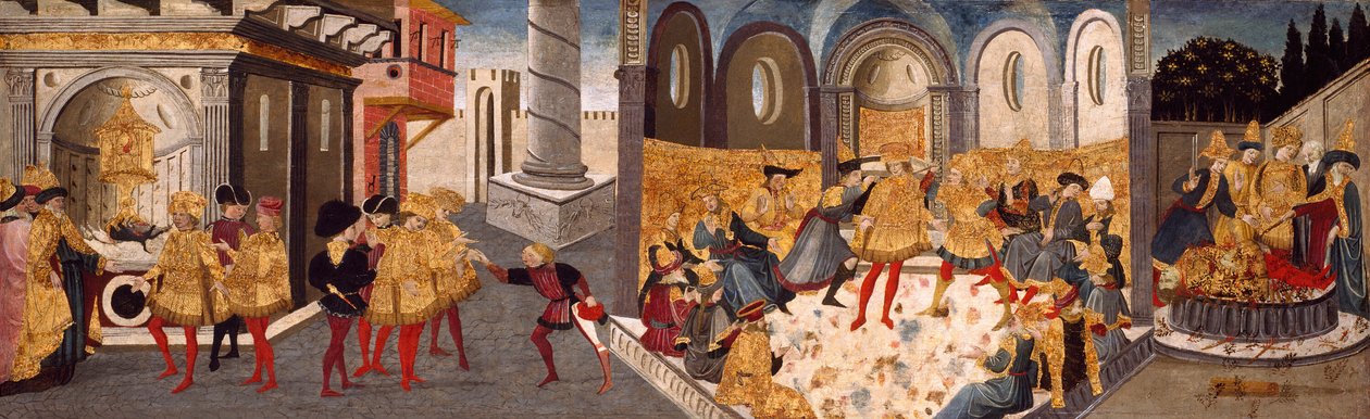 जूलियस सीजर की हत्या और अंतिम संस्कार, 145560 द्वारा Apollonio di Giovanni की कार्यशाला