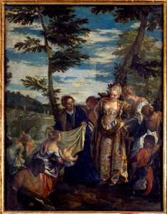 मूसा पानी बचाता है। पाओलो वेरोनीज़ द्वारा चित्रकारी (1528-1588) द्वारा वेरोनीज़