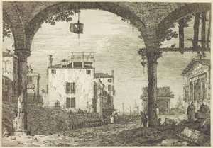ले पोर्टिको ए ला लैंटर्न, c.1744 (नक़्क़ाशी) द्वारा कानालेत्तो