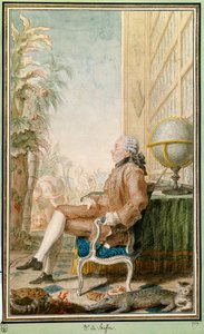 जॉर्जेस-लुई लेक्लेर का पोर्ट्रेट, काउंट ऑफ बफन (1707-1788), प्रकृतिवादी, जार्डिन डू रोई का इरादा। लुई कारोगिस कारमोंटेल द्वारा जल रंग (1717-1806)। मीठी व्हीप्ड क्रीम। कोंडे संग्रहालय