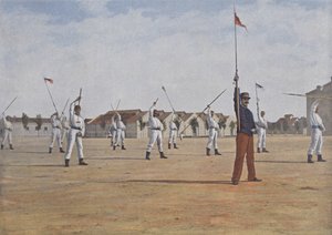 लांस व्यायाम (रंगीन फोटो) द्वारा (बाद में) फ्रांसीसी फोटोग्राफर