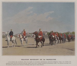पैंतरेबाज़ी से लौट रही पलटन (रंगीन तस्वीर) द्वारा (बाद में) फ्रांसीसी फोटोग्राफर