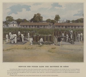 एक घेराबंदी बैटरी में पुर्जे सेवा (रंगीन फोटो) द्वारा (बाद में) फ्रांसीसी फोटोग्राफर