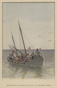 दो जहाजों ने एक भयावह गति (कलर लिथो) के साथ संपर्क किया द्वारा (बाद में) पेरिस
