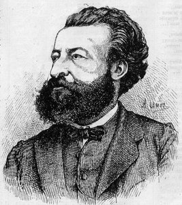 उलरिच डी फोंविएल (1833-1911) का पोर्ट्रेट, फ्रांसीसी पत्रकार और साहित्यकार - 1870 के लेमोट द्वारा उत्कीर्णन
