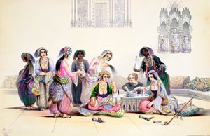एक हरम, काहिरा, मिस्र का आंतरिक भाग, 19वीं सदी के मध्य में द्वारा ए मार्गरेटा बुरो