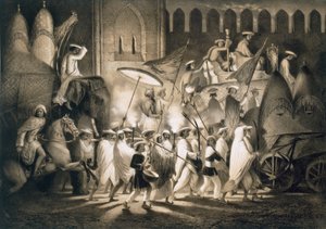 दिल्ली: कॉर्टेज एंड रेटिन्यू ऑफ द ग्रेट मोगुल, पब। 1858.
