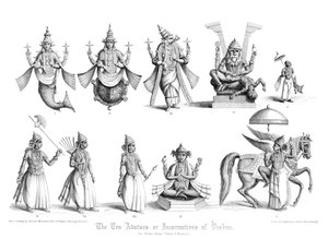 विष्णु के दस अवतारों या अवतारों। द्वारा क। थॉम