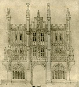 आर्किटेक्चरल ड्राइंग: ईस्ट फ्रंट, 1833-1834, 1906। द्वारा AWN पुगिन