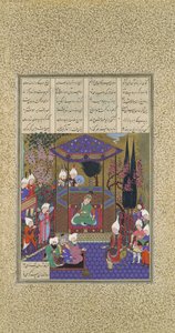 ज़ल ने मागी के रहस्यों को उजागर किया, शाहनामा बुक ऑफ किंग्स से फोलियो 87 वी..., c1525। द्वारा 'अब्द अल' अज़ीज़ो