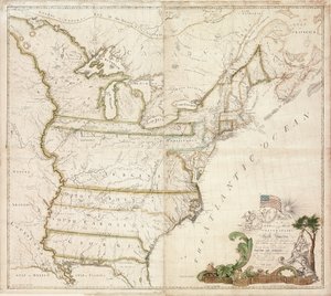 अमेरिका का पहला राष्ट्रीय मानचित्र, 1784 द्वारा हाबिल बुएल