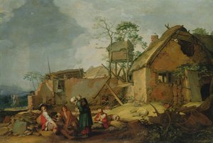 फार्म, 1629 के साथ लैंडस्केप द्वारा अब्राहम ब्लोमैर्ट