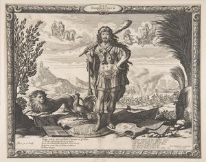 लुईस XIII द्वारा स्पेन पर युद्ध की घोषणा: द किंग ऑफ़ हरक्यूलिस, ca. 1635। द्वारा अब्राहम बोस