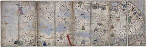 कैटलन एटलस के चार वेल्लम पत्ते, 1375 द्वारा अब्राहम क्रेस्क