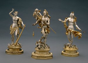 हरक्यूलिस, ओमफले और वीनस, c.1695-1700 (आंशिक रूप से चढ़ाया चांदी)