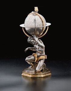 हरक्यूलिस और एटलस, ऑग्सबर्ग, 1697-99 द्वारा समर्थित दो असाधारण स्थलीय और आकाशीय ग्लोब