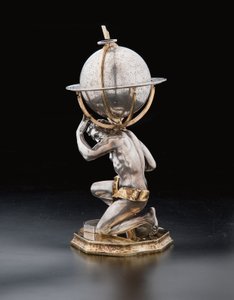 हरक्यूलिस और एटलस, ऑग्सबर्ग, 1697-99 द्वारा समर्थित दो असाधारण स्थलीय और आकाशीय ग्लोब