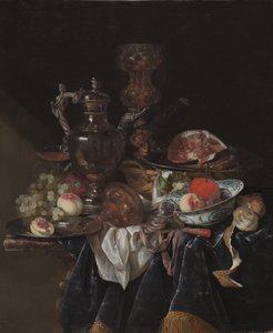 सिल्वर वाइन जुग, हैम, और फ्रूट, c.1660-1666
