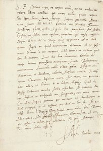 उनके भतीजे, जैकब कूल (जैकबस कोलियस), एंटवर्प, 2 फरवरी 1595 (कागज पर कलम और स्याही) पर हस्ताक्षर किए गए ऑटोग्राफ पत्र द्वारा अब्राहम ऑर्टेलियस