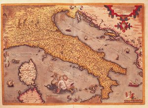 इब्राहीम Ortelius . द्वारा Theatrum Orbis Terrarum से इटली का नक्शा द्वारा अब्राहम ऑर्टेलियस