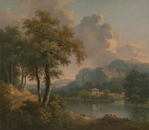 वुडेड हिली लैंडस्केप, 1785। द्वारा अब्राहम पेदर