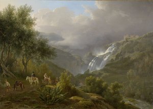 तिवोली में कास्केड्स, एक तूफान की अनुमति के साथ, 1824