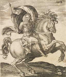 हॉर्सबैक पर बारह कैसर से सर्जियस गाल्बा, c1565-1587। द्वारा अब्राहम डी ब्रुइन