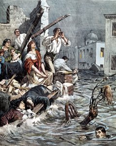 1901 में मोडिका (सिसिली) की बाढ़। ला डोमेनिका डेल कोरिएरे। बीमार। डी बेल्ट्रामे द्वारा अचिल बेल्ट्रैम