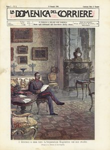 अपने घर में संप्रभु, सम्राट विलियम अपने अध्ययन में द्वारा Achille Beltrame