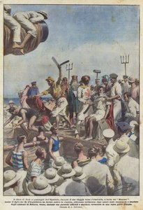 द ड्यूक ऑफ़ यॉर्क, भूमध्य रेखा के पार, ऑस्ट्रेलिया की अपनी यात्रा पर, रेनडाउन पर सवार था