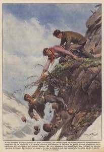 बार्ज (क्यूनो) के एक अंश में, एक आदमी, फिसलता हुआ, एक रसातल पर गिर गया था