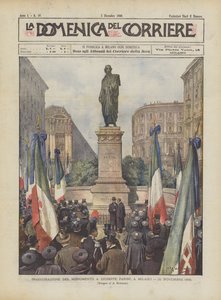 स्मारक के उद्घाटन के लिए ग्यूसेप परिनी, मिलान में, 26 नवंबर, 1899