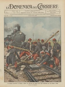 फ्रांस में रेलवे की हड़ताल, स्ट्राइकरों द्वारा उत्पन्न बाधाओं को हटाने वाले सैनिक