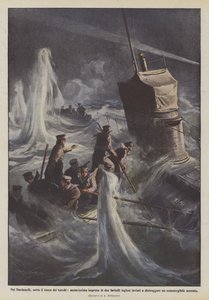 Dardanelles में, तुर्क की आग के तहत, दो अंग्रेजी नावों के दुस्साहसिक उपक्रम भेजे गए
