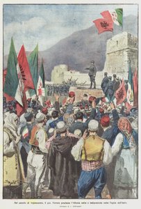 Argirocastro के महल में, जीन फेरेरो इटली के कानून के तहत एकजुट और स्वतंत्र अल्बानिया की घोषणा करता है